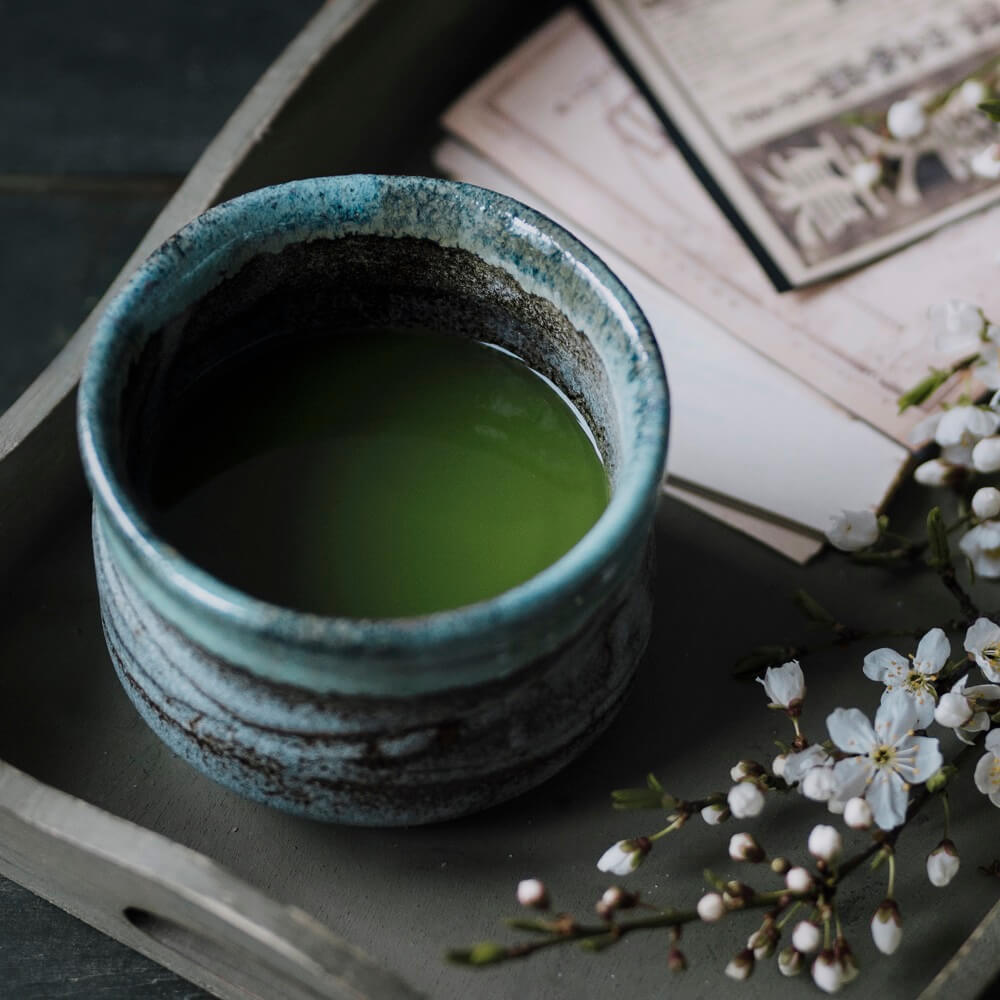 Green tea matcha in a japanese bowl