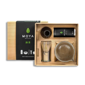 Moya Matcha Ceremonial Set Glass matcha bowl with a spout - Traditional 30g