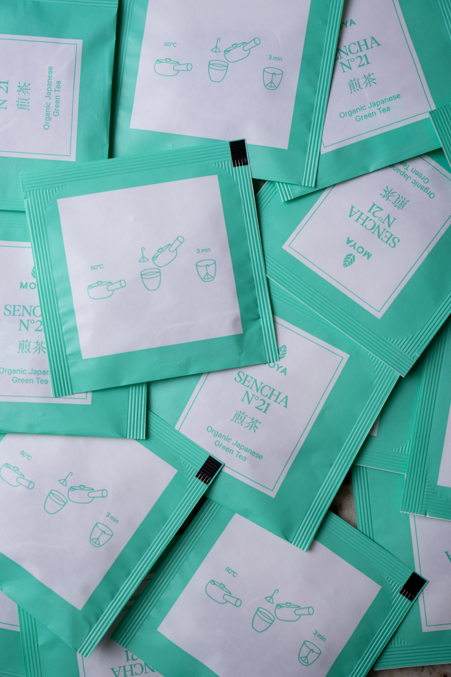 Moya Sencha Organic Japanese Green Tea in tea bags